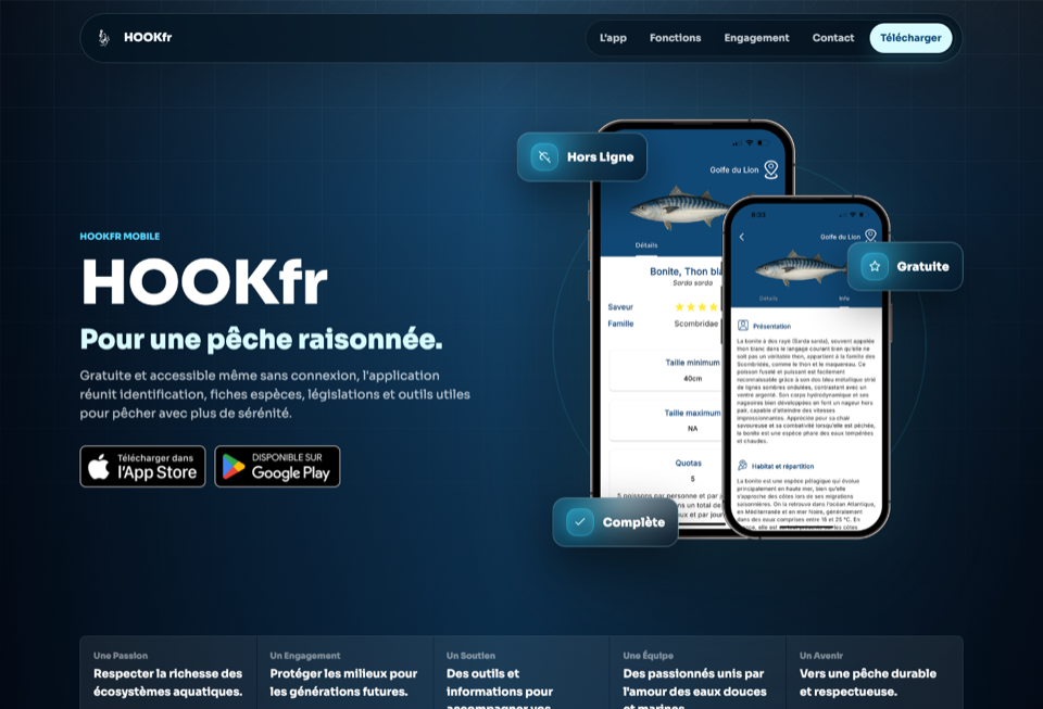 Page d’accueil du site hookfr.com